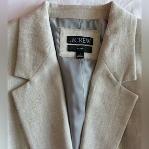 NWOT J Crew Parke Linen-blend Flax (light beige) Blazer, Size 6
